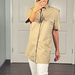 ASOS longline Button Down Shirt short sleeves size S NWT